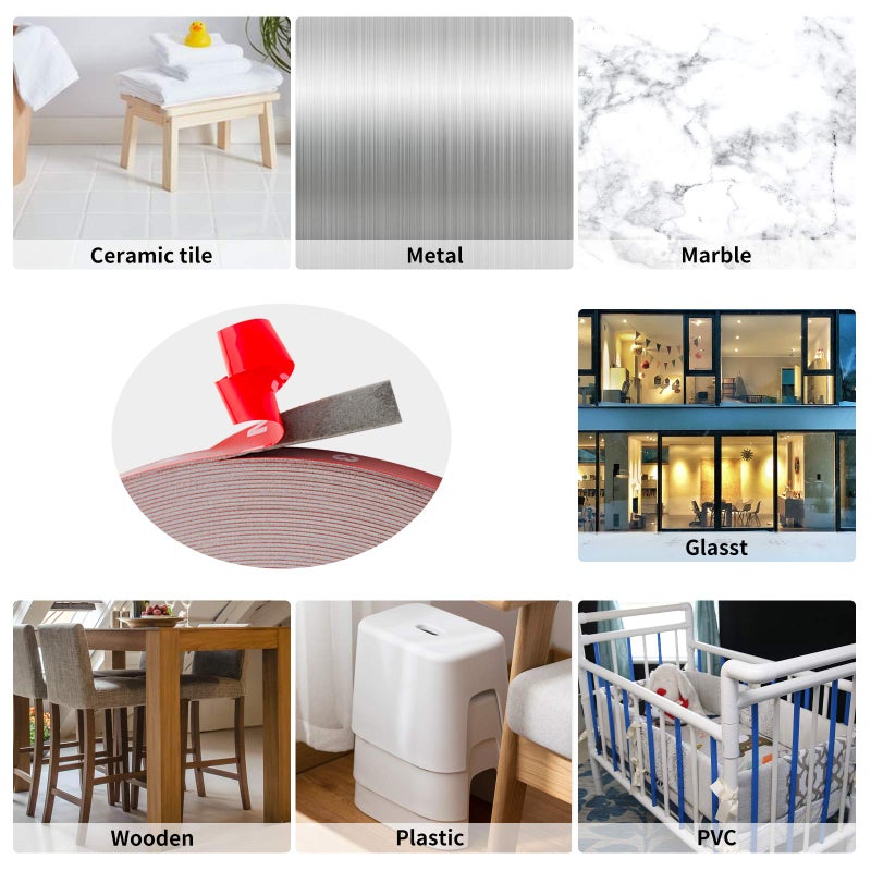 Papillon Double Sided Foam Tape Heavy Duty, Waterproof Adhesive for LED Strips, Home & Office Decor (108Ft x 0.39In, Black) - Image 5